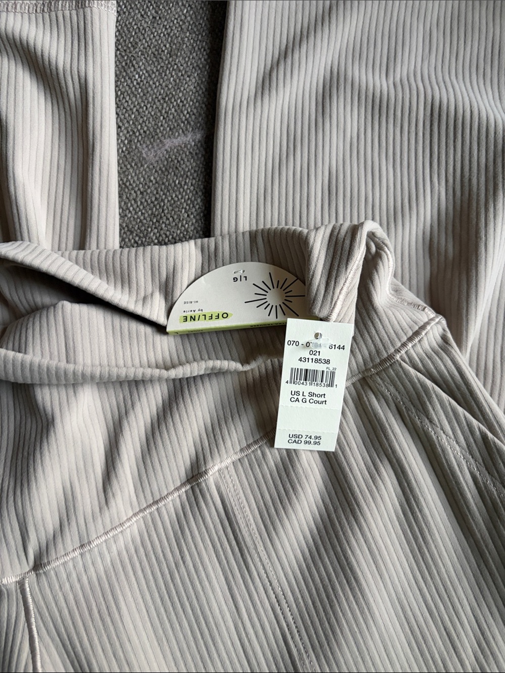 aerie Cream Ribbed Wide-Leg Pants with Pockets - Picture 2 of 2